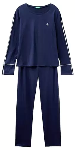 Benetton Pig Set di Pigiama, Blu Notte