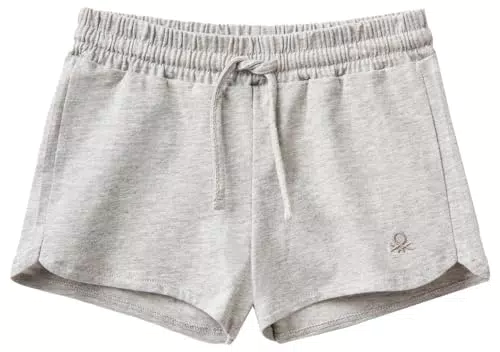 Benetton Pantaloncini Bambina Grigio Melange Medio