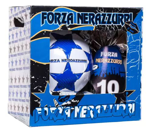 Forza Nerazzurri Uovo di Pasqua con Pallone da Calcio