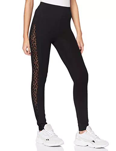 Urban Classics Leggings a Righe con Pizzo Flock da Donna