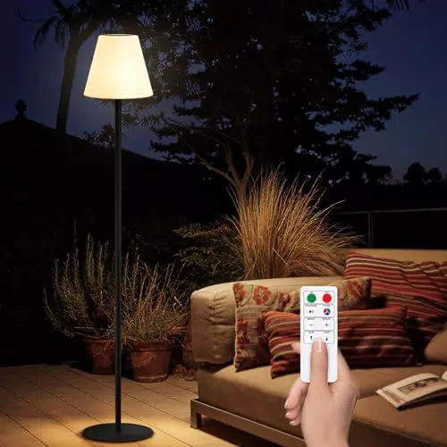 Lampada da Terra LED a Ricarica Solare con Telecomando per Esterni
