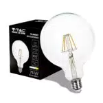Lampadina LED Filamento Globo V-TAC con Chip Samsung E27-10W (75W) - 1055 Lumen - 3000K Bianca Calda