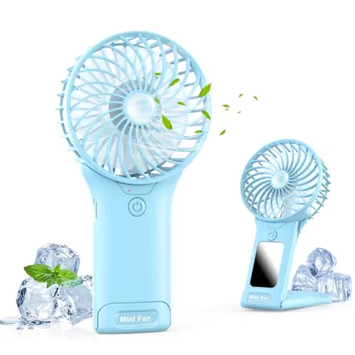 Ventilatore Portatile Ricaricabile USB con Specchio - 4 Velocità Regolabili