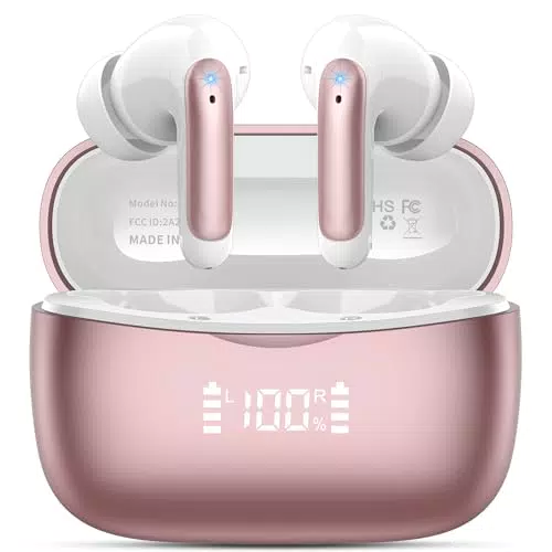 WeurGhy Cuffie Bluetooth 5.3 Antirumore con Touch Control e LED Display