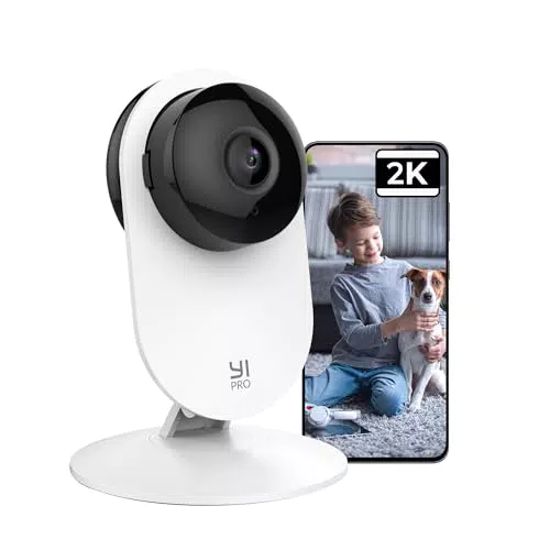 YI Pro Home 2K Camera Wifi per Sorveglianza Interna con Rilevamento Umano e Notifiche Push in Tempo Reale - Compatibile con Alexa