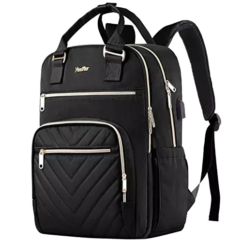 YIORMIOR Zaino Donna 17.3" con Caricatore USB per Università e Scuola