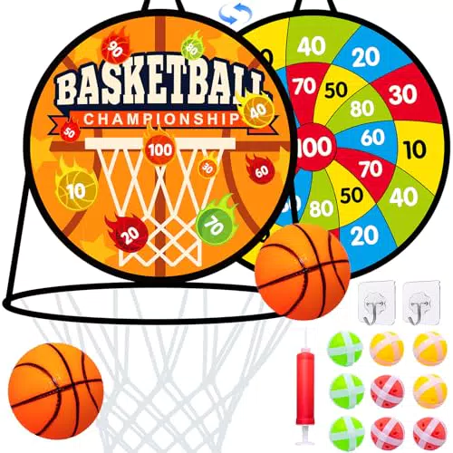 Bersaglio Freccette 2 in 1 per Bambini - Gioco Doppia Faccia e Ripiegabile