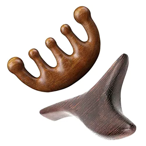 Brand: Pettine in legno multiuso Gua Sha per cuoio capelluto e corpo