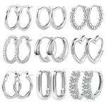 Argento Sterling 925 - Orecchini a Cerchio Anallergici per Donna e Bambina