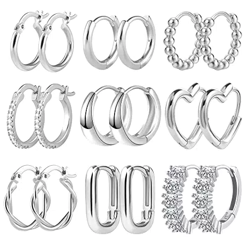 Argento Sterling 925 - Orecchini a Cerchio Anallergici per Donna e Bambina