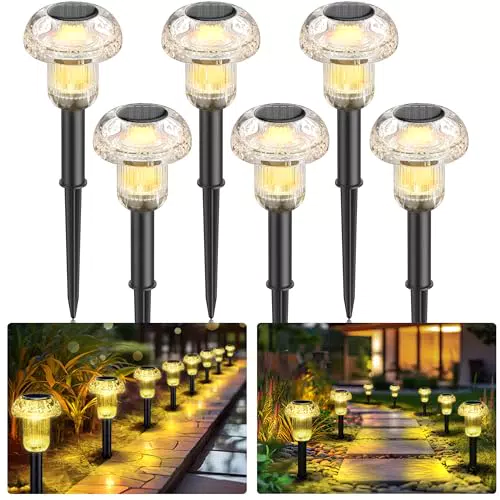 AGOTD Lampada solare a fungo impermeabile per giardino e spazi esterni