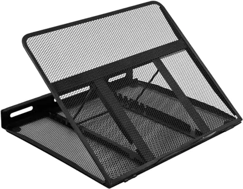 Amazon Basics Supporto Laptop Ergonomico Regolabile e Ventilato fino a 17,3"