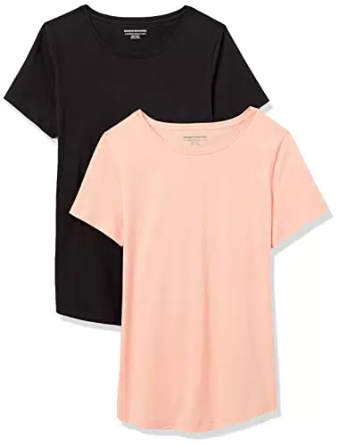 Amazon Essentials T-Shirt Girocollo Maniche Corte 100% Cotone Donna