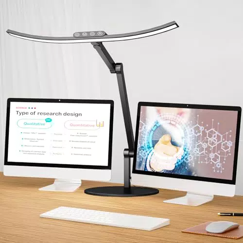 APSPOW Lampada da Scrivania LED Eye Caring con 5 Livelli di Luminosità e Colore