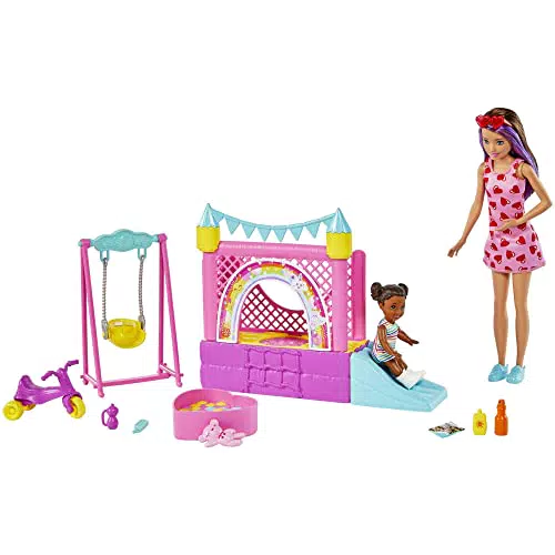 Barbie Skipper Babysitter Playset Casetta Gonfiabile con Accessori per Bambini 3+