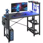 Bestier Scrivania per Computer ad Angolo con Illuminazione a LED per Ufficio