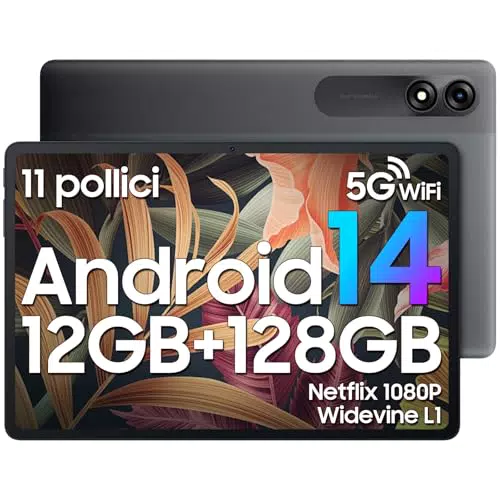 Blackview Tablet 11" Android 14, 12GB RAM, 128GB ROM, 1080P, Octa Core, 5G WiFi