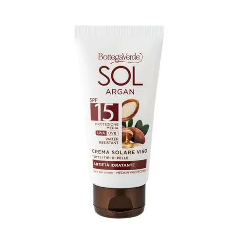 Bottega Verde Crema Viso Antietà Idratante SOL Argan SPF15 per Tutti i Tipi di Pelle