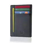 Bronzi Portafoglio Slim Elegante con Blocco RFID in Pelle - Design Italiano