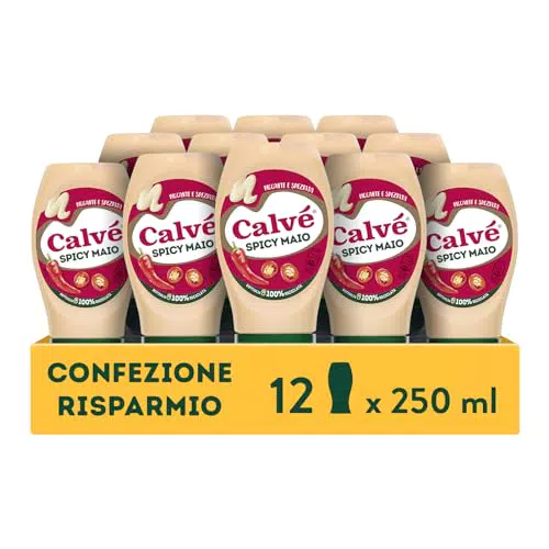 Calvé Maionese Spicy Mayo con Paprica e Pepe di Cayenna - Salsa Piccante Ideale per Sushi e Fritti