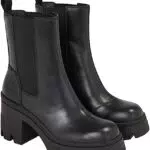 Calvin Klein Stivaletto Chunky Heeled Chelsea Boot Donna in Pelle