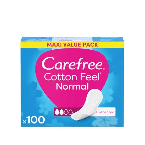 Carefree Salvaslip Cotton Feel Normal Senza Profumo, 100% Traspiranti e Comodi