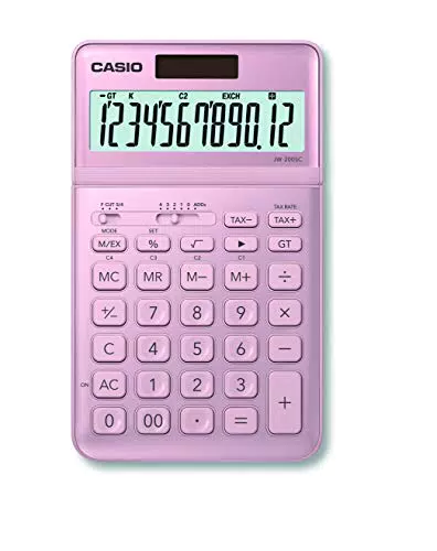 Casio JW-200SC-PK Calcolatrice da Tavolo per Ufficio e Studio