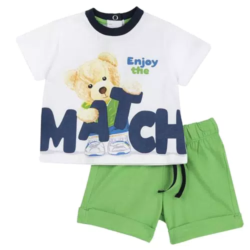 Chicco Completo Neonato con T-shirt e Pantaloncini Corti in Cotone, 0-24 Mesi