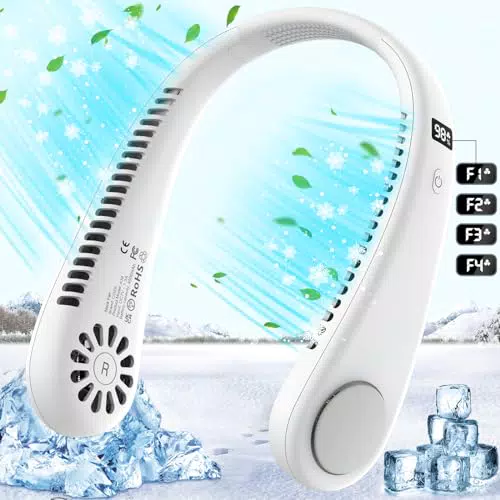 Cozzi Ventilatore da Collo Portatile 4 Velocità Ricaricabile USB 4000 mAh