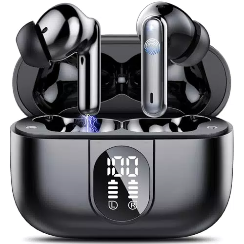 Csasan Cuffie Bluetooth 5.3 HiFi Stereo Wireless con Microfono e Impermeabilità IPX7