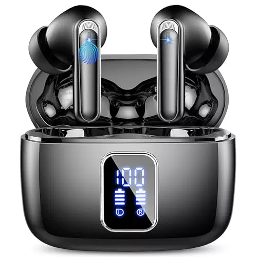 Cuffie Bluetooth 5.3 Stereo HiFi con Cancellazione Rumore e Microfoni ENC HD