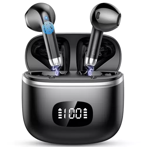 Cuffie Bluetooth 5.3 HiFi con Cancellazione Rumore e Touch Control, IPX7