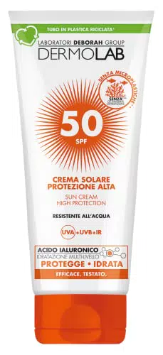 Dermolab Crema Solare Viso e Corpo SPF 50 per Pelli Delicate, Resistente all'Acqua