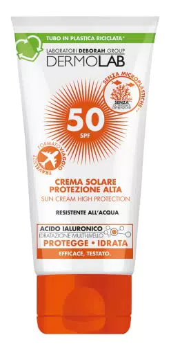 Dermolab Crema Solare Viso e Corpo SPF 50+ per Pelli Delicate, Resistente all'Acqua