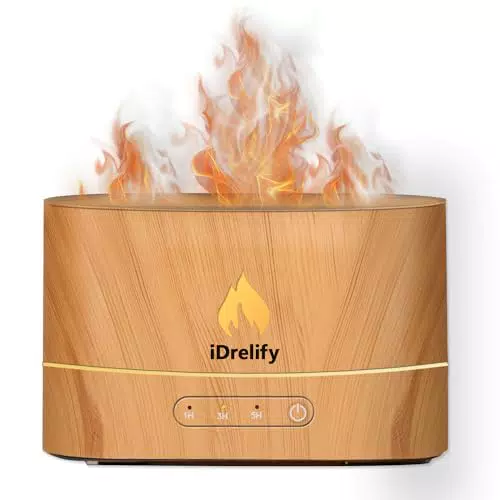 Diffusore di Oli Essenziali Fiamma con Nebbia Fredda e Spegnimento Automatico