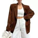Dilgul Blazer Elegante da Donna con Tasca e Bottoni