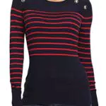 Dilgul Maglione Donna Manica Lunga a Righe Elegante Casual in Maglia