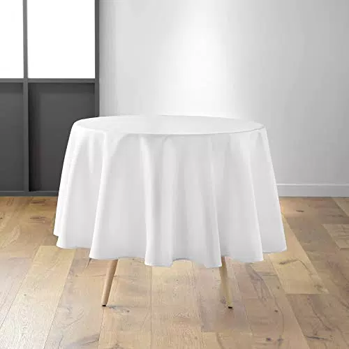 Douceur D'Intérieur Tovaglia Rotonda 180 cm in Poliestere Unito