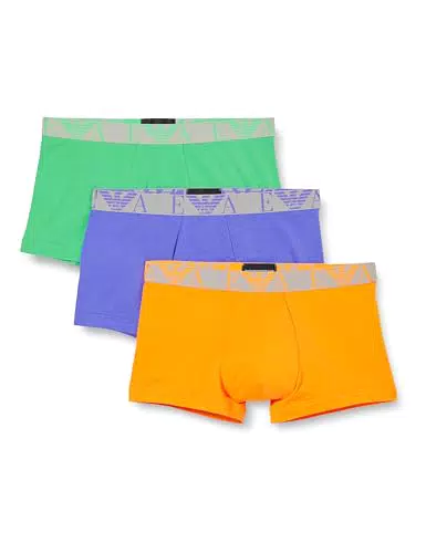 Emporio Armani Trunk Boxer Uomo Stretch Cotton Monogram - Multicolore