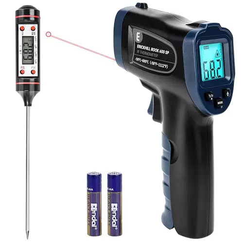 Erickhill Termometro a Infrarossi Digitale Senza Contatto con Display LCD