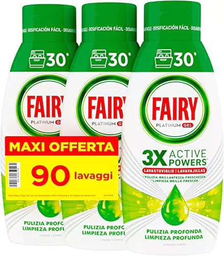 Fairy Detersivo Lavastoviglie Gel Liquido, 90 Lavaggi