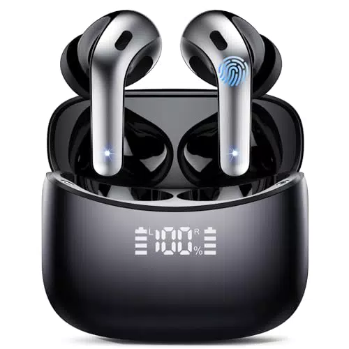 FAMOO Cuffie Bluetooth 5.3 con cancellazione ENC e suono avvolgente in-ear