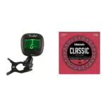 Fender FT-1 Pro Clip On Tuner e D'Addario EJ27N Set Corde Classiche Nylon