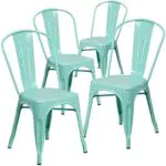 Flash Furniture Blake Sedia impilabile in metallo per interni ed esterni