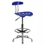Flash Furniture Sgabello da Disegno Bradley con Sedile da Trattore e Base Cromata