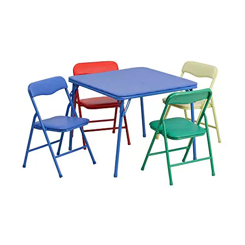 Flash Furniture Mindy Set Tavolo e Sedie Pieghevoli per Bambini e Scuole
