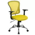 Flash Furniture Sedia Girevole con Schienale Medio e Base in Metallo Cromato