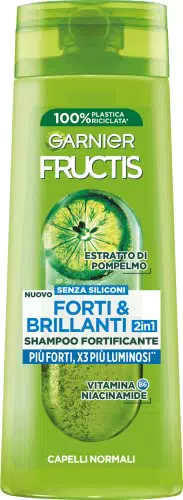 Garnier Fructis Shampoo Fortificante per Capelli Forti e Luminosi con Vitamina B6