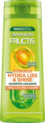 Garnier Fructis Shampoo Lisciante per Capelli Crespi con Olio di Argan e Cheratina