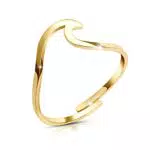 GD GOOD.designs Anello Wave Oro da donna - Impermeabile e regolabile in acciaio inox